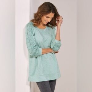 Soft Surroundings Ana Ana Pullover in Soft Aqua